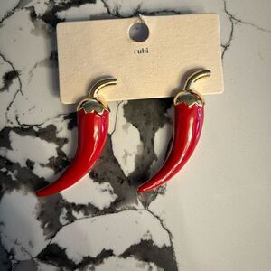 NWt Red Chili Pepper Earrings